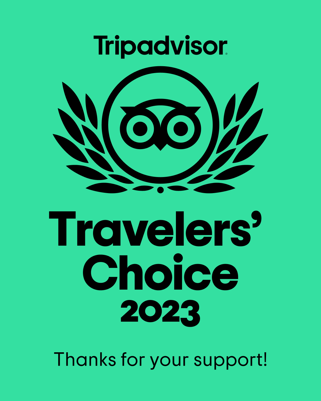 Tripadvisor Travellers' Choice 2023