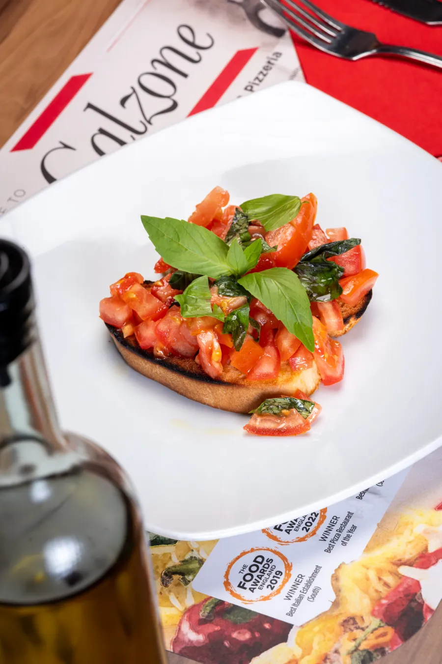 Bruschetta served at Pizza Calzone